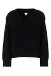 Bottega Veneta Black Stretch Cotton Blend Polo Shirt In Black