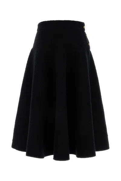 BOTTEGA VENETA BLACK STRETCH COTTON BLEND SKIRT
