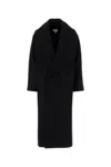 Bottega Veneta Black Stretch Wool Blend Coat In Black