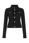 BOTTEGA VENETA BLACK STRETCH WOOL BLEND JACKET