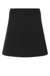 Bottega Veneta Black Stretch Wool Blend Mini Skirt In Black