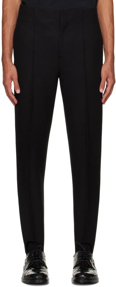 Bottega Veneta Black Structured Trousers In 1000-black