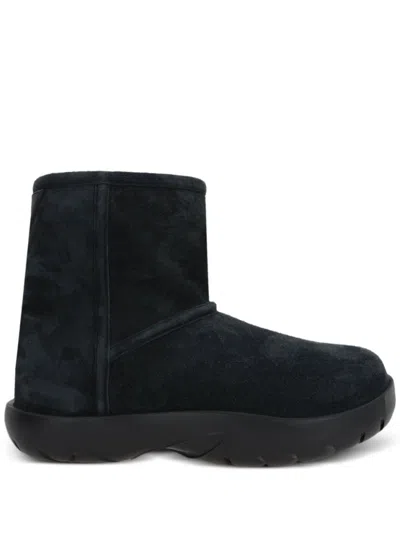 Bottega Veneta Snap Suede Ankle Boots In Black