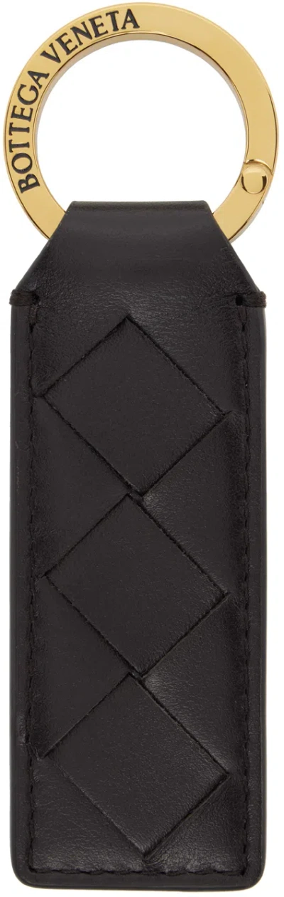 Bottega Veneta Tab Key Ring In Black