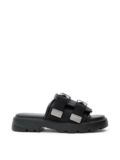 BOTTEGA VENETA BLACK TECHNICAL FABRIC FLASH SLIPPERS BOTTEGA VENETA