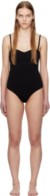 Bottega Veneta Black Textured Bodysuit In 1000 Black