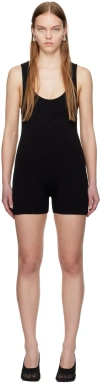Bottega Veneta Black Textured Jumpsuit In 1000 Black