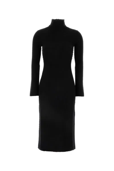 Bottega Veneta Knitted High Kneck Dress-m Nd  Female In Black