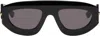 Bottega Veneta Black Ultrathin Shield Sunglasses