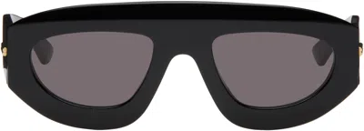 Bottega Veneta Black Ultrathin Shield Sunglasses