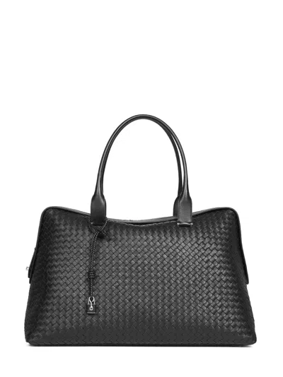 Bottega Veneta Black Vaporetto Weekender Bag