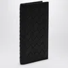 Bottega Veneta Black Vertical Card Holder In Intrecciato In Black