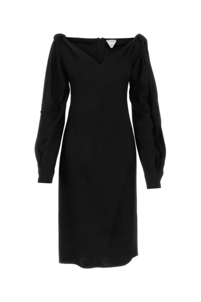 BOTTEGA VENETA BLACK VISCOSE DRESS
