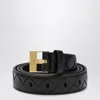 Bottega Veneta Women Intrecciato Design Belt In Black