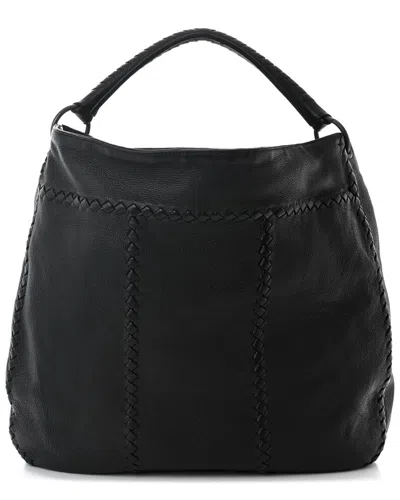 Bottega Veneta Black Waxed Cervo Deerskin Leather Loop Hobo (authentic Pre-  Loved)