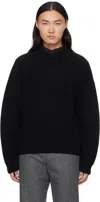 Bottega Veneta Black Wool & Cashmere Rib Turtleneck In 1000 Black