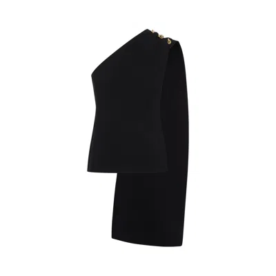 BOTTEGA VENETA BOTTEGA VENETA BLACK WOOL ASYMMETRIC TOP