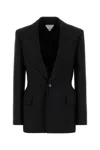 Bottega Veneta Wool Blazer With Front Flap Pockets In Black