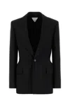 Bottega Veneta Wool Blazer With Front Flap Pockets In Black