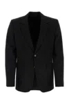 Bottega Veneta Wool Blazer With Padded Shoulders And Flap Pockets In Black