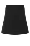 Bottega Veneta Black Stretch Wool Blend Mini Skirt In Black