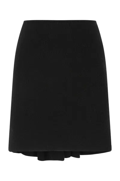 BOTTEGA VENETA BOTTEGA VENETA BLACK WOOL BLEND SKIRT