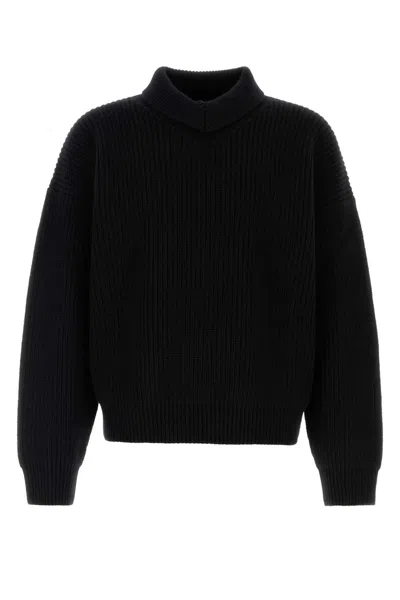 BOTTEGA VENETA BLACK WOOL BLEND SWEATER