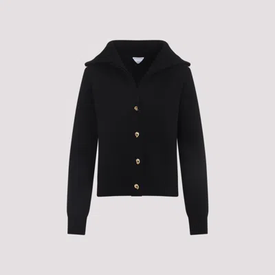 BOTTEGA VENETA BLACK WOOL CARDIGAN