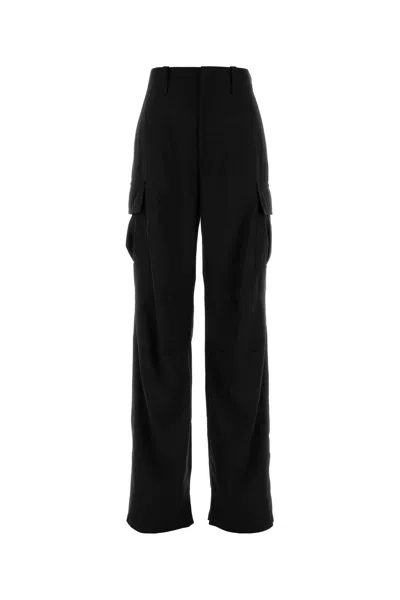 Bottega Veneta High Waist Cargo Trousers Featuring Pockets In Black
