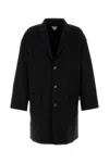 Bottega Veneta Wool Coat With Notched Lapel And Long Sleeves In Black