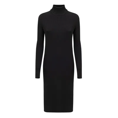 Bottega Veneta Black Wool Long Women's Dress