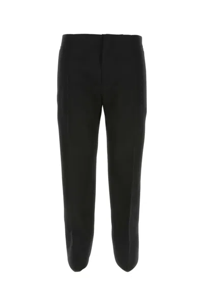 Bottega Veneta Black Wool Pant In Transparent