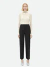 Bottega Veneta Curved Shape Wool Trousers In Black