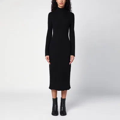 Bottega Veneta Black Wool Turtleneck Dress