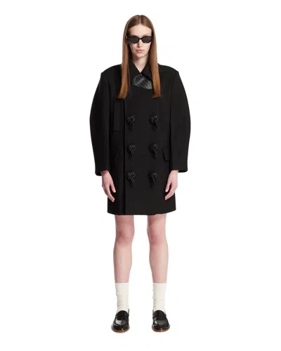 Bottega Veneta Black Woven-detail Coat