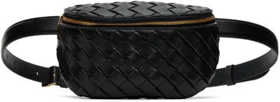 Bottega Veneta Black Zip Pouch In 1019 Black M Brass