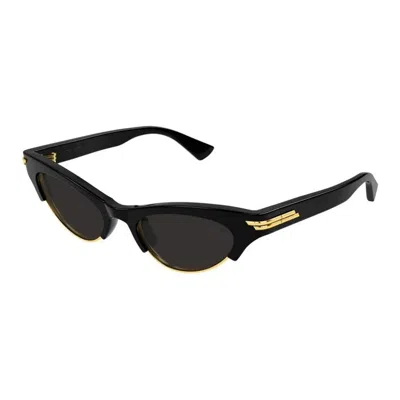 Bottega Veneta Black-black-grey Acetate Sunglasses