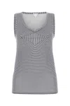 Bottega Veneta Striped Bustier Viscose Knit Tank Top In Blackwhite