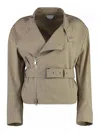 Bottega Veneta Zippered Cotton Jacket In Beis