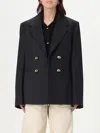 Bottega Veneta Double-breasted Wool Blazer With Embellished Buttons In Schwarz
