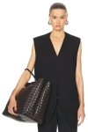 Bottega Veneta Oversized Cotton-blend Melange Vest In Fondant & Black