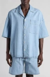 Bottega Veneta Light Bleached Denim Shirt In 4946 Light Bleach