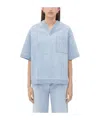 Bottega Veneta Blue Denim Cotton Blouse For Women | Designer Ss24 Collection In Blue