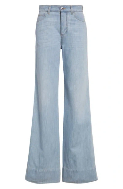 Bottega Veneta Bleached Wide Leg Jeans In Light Bleach