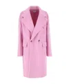 Bottega Veneta Double-breasted Wool Blend Coat In Pink