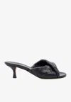 Bottega Veneta Interciato Woven Twist Mule Sandals In Black