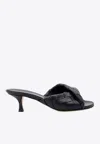 Bottega Veneta Interciato Woven Twist Mule Sandals In Black