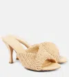 Bottega Veneta Blink Crocheted Raffia Mules In Beige