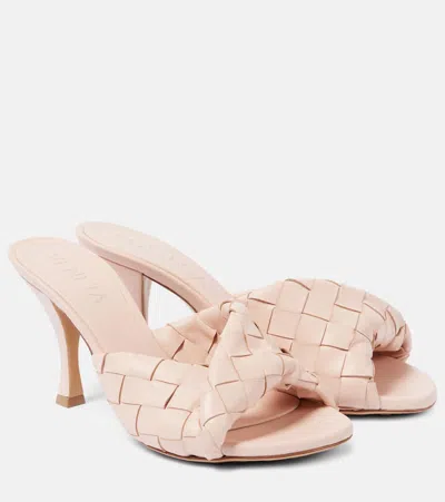 BOTTEGA VENETA BLINK 80 INTRECCIATO LEATHER MULES