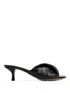 Bottega Veneta Interciato Woven Twist Mule Sandals